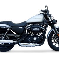 Exhaust compatible with Harley Davidson Sportster 1200 2010-2018, Slash Inox, Dual slip-on including removable db killers and link pipes 