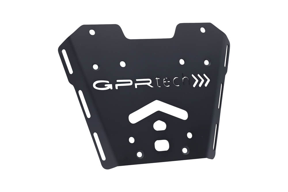 GPR TECH compatible with  Honda X-Adv 750 2017/2020 e4 GPR TECH Top case in aluminum, black color with specific plate included Capacity 45 LT.