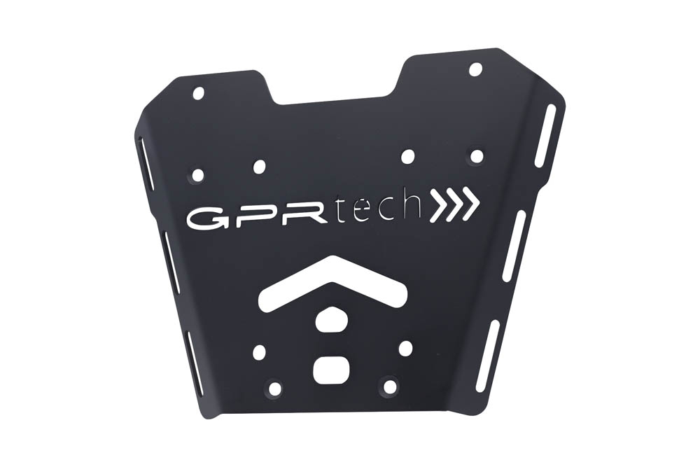 GPR TECH compatible with  Honda X-Adv 750 2017/2020 e4 GPR TECH Top case in aluminum, black color with specific plate included Capacity 45 LT.