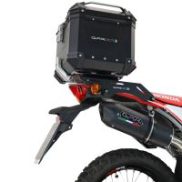 Top case GPR TECH compatible with  Honda Crf 300 L / Rally 2021/2024 e5 GPR TECH Top case in aluminum, black color including, roof rack and specific plate Capacity 26 LT.
