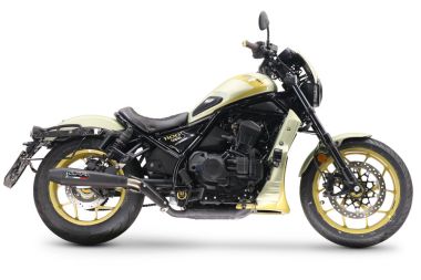 Exhaust compatible with Honda Rebel 1100 2021-2024, Ultracone Nero, Slip-on exhaust including removable db killer and link pipe 