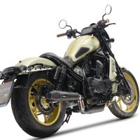 Exhaust compatible with Honda Rebel 1100 2021-2024, Ultracone Nero, Slip-on exhaust including removable db killer and link pipe 