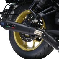 Exhaust compatible with Honda Rebel 1100 2021-2024, Ultracone Nero, Slip-on exhaust including removable db killer and link pipe 