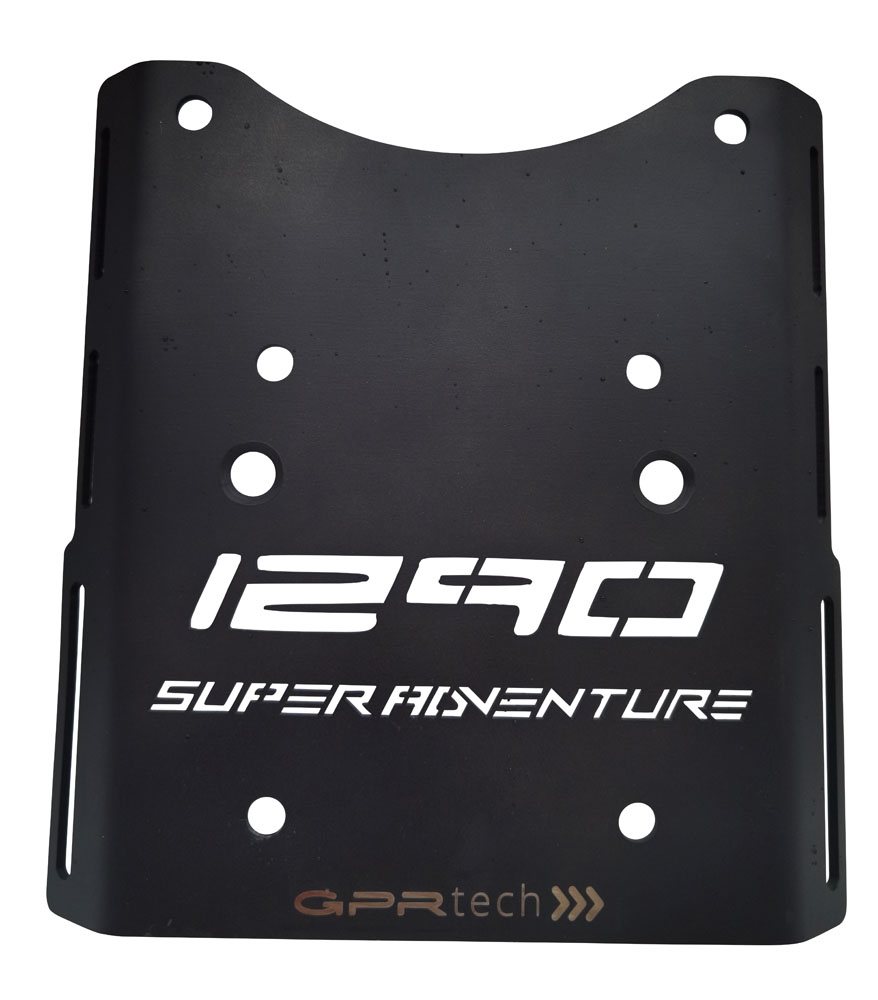 Top case GPR TECH compatible with  Ktm Adventure 890 L 2021/2024 e5 GPR TECH Top case in aluminum, black color with specific plate included Capacity 55 LT.