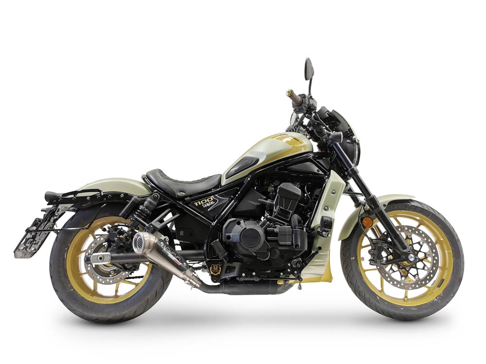 GPR exhaust compatible with  Honda Rebel 1100 2021-2024, Powercone Evo, Slip-on exhaust including removable db killer and link pipe, EPA-compliant 