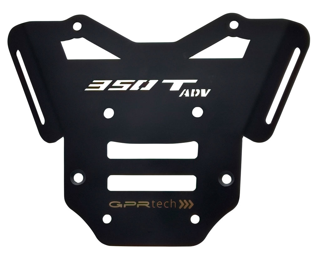 Top case GPR TECH compatible with  Zontes 350 T1 ADV 2022/2024 e5 GPR TECH Top case in aluminum, silver color with specific plate included Capacity 35 LT.