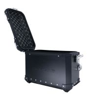 GPR TECH compatible with  Bmw R 1200 Gs Adventure 2014/2016 e3 GPR TECH Pair of side cases aluminum made with contoured right side, black color with specific pannier holder Capacity 38 LT. + 32 LT.