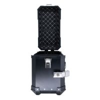 GPR TECH compatible with  Ktm Adventure 890 - 890 R Rally 2020/2024 e5 GPR TECH Pair of side cases aluminum made with contoured right side, black color with specific pannier holder Capacity 38 LT. + 32 LT.