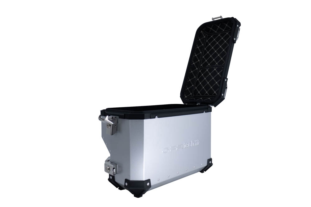 GPR TECH compatible with  Bmw R 1200 Gs 2013/2016 GPR TECH Pair of side cases aluminum made with contoured right side, silver color with specific pannier holder Capacity 38 LT. + 32 LT.