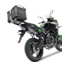GPR TECH compatible with  Kawasaki Versys 650 2023/2024 e5 plus GPR TECH Top case in aluminum, black color with specific plate included Capacity 35 LT.