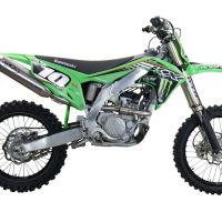 Exhaust compatible with Kawasaki KX250F 2021-2023, Pentacross FULL Titanium, Slip-on exhaust, including link pipe and removable db killer spark/arrestor 