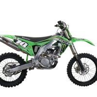 Exhaust compatible with Kawasaki KX250X 2021-2022, Pentacross Inox, Slip-on exhaust, including link pipe and removable db killer spark/arrestor 