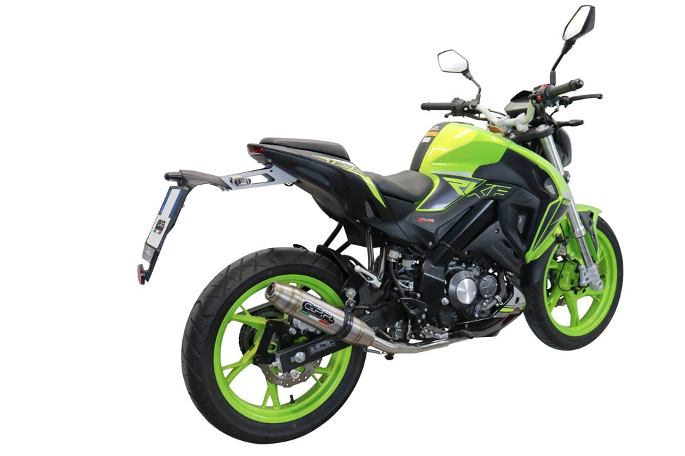 Exhaust compatible with Keeway Rkf 125 2018-2020, Deeptone Inox, Full system exhaust, including removable db killer 