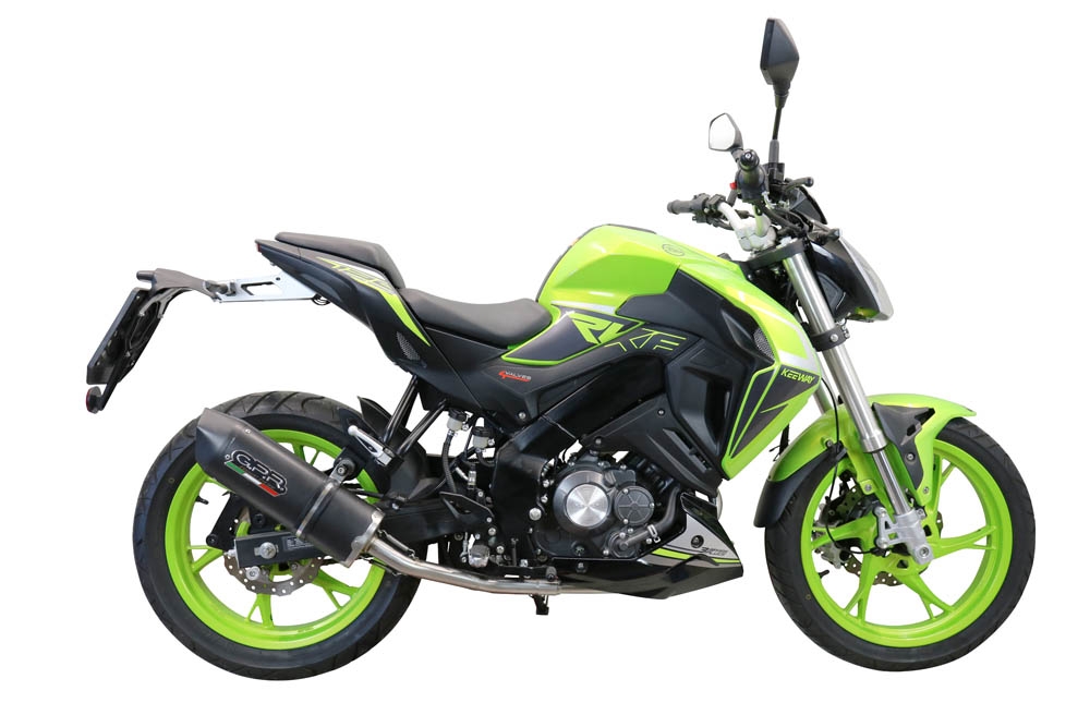 Exhaust compatible with Keeway Rkf 125 2018-2020, Furore Nero, Full system exhaust, including removable db killer 