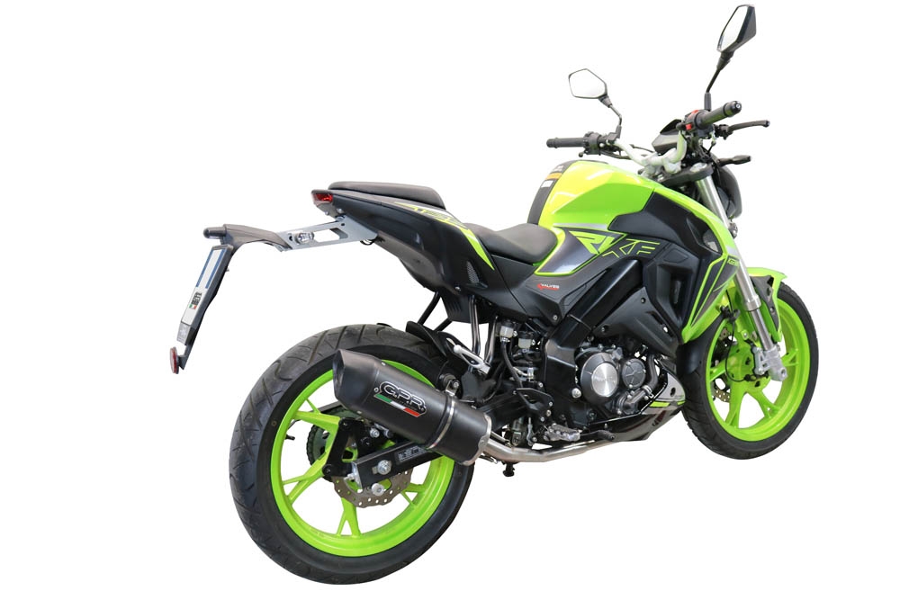 Exhaust compatible with Keeway Rkf 125 2018-2020, Furore Nero, Full system exhaust, including removable db killer 