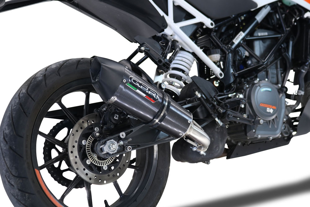 Exhaust compatible with Ktm 250 Duke 2021-2023, GP Evo4 Poppy, Slip-on exhaust including removable db killer and link pipe 