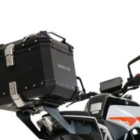 Top case GPR TECH compatible with  Ktm Duke 390 2017/2020 e4 GPR TECH Top case in aluminum, black color including, roof rack and specific plate Capacity 26 LT.