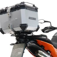 Top case GPR TECH compatible with  Ktm Adventure 890 L 2021/2024 e5 GPR TECH Top case in aluminum, silver color with specific plate included Capacity 55 LT.