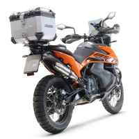 Top case GPR TECH compatible with  Ktm Adventure 890 L 2021/2024 e5 GPR TECH Top case in aluminum, silver color with specific plate included Capacity 55 LT.
