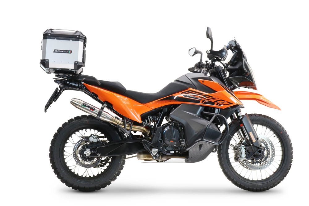 Top case GPR TECH compatible with  Ktm Adventure 890 L 2021/2024 e5 GPR TECH Top case in aluminum, silver color with specific plate included Capacity 55 LT.