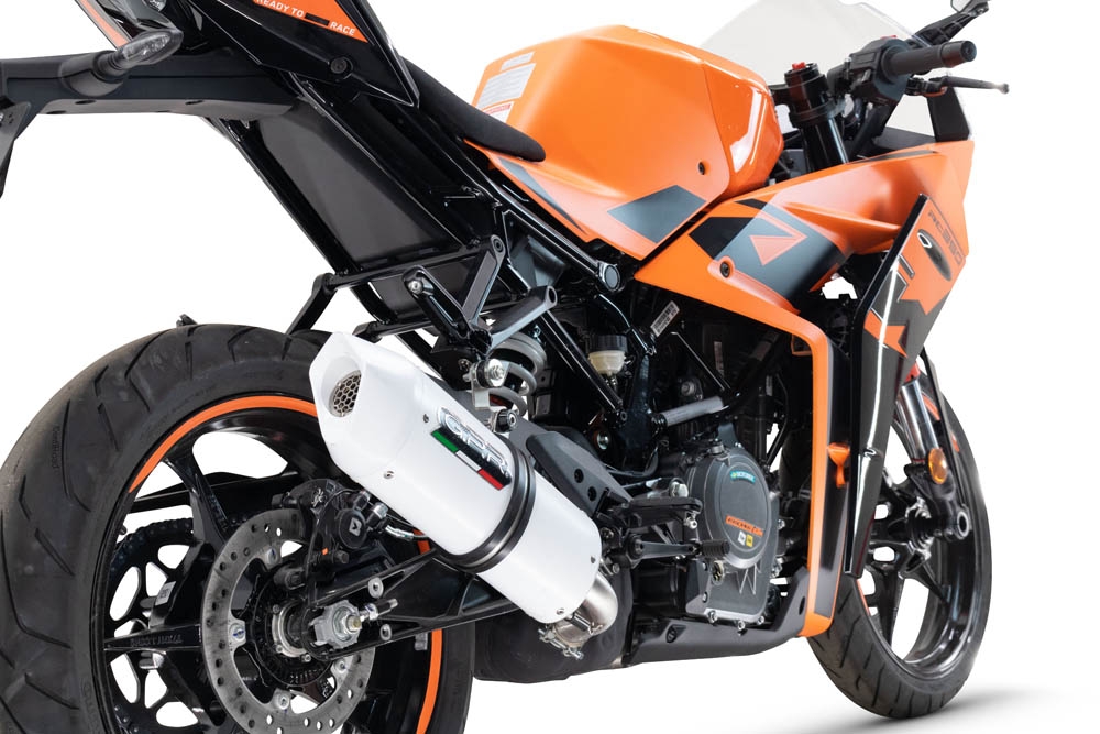 Exhaust compatible with Ktm RC 390 2022-2024, Albus Evo4, Slip-on exhaust including removable db killer and link pipe, EPA-compliant 
