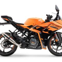 Exhaust compatible with Ktm RC 390 2022-2024, Deeptone Inox, Slip-on exhaust including removable db killer and link pipe 