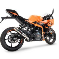Exhaust compatible with Ktm RC 390 2022-2024, Deeptone Inox, Slip-on exhaust including removable db killer and link pipe 