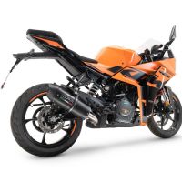 Exhaust compatible with Ktm RC 390 2022-2024, Furore Evo4 Nero, Slip-on exhaust including removable db killer and link pipe, EPA-compliant 