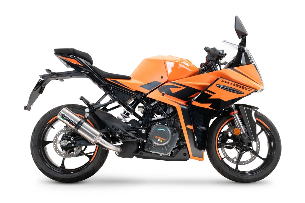 Exhaust compatible with Ktm RC 390 2022-2024, M3 Inox , Slip-on exhaust including removable db killer and link pipe 
