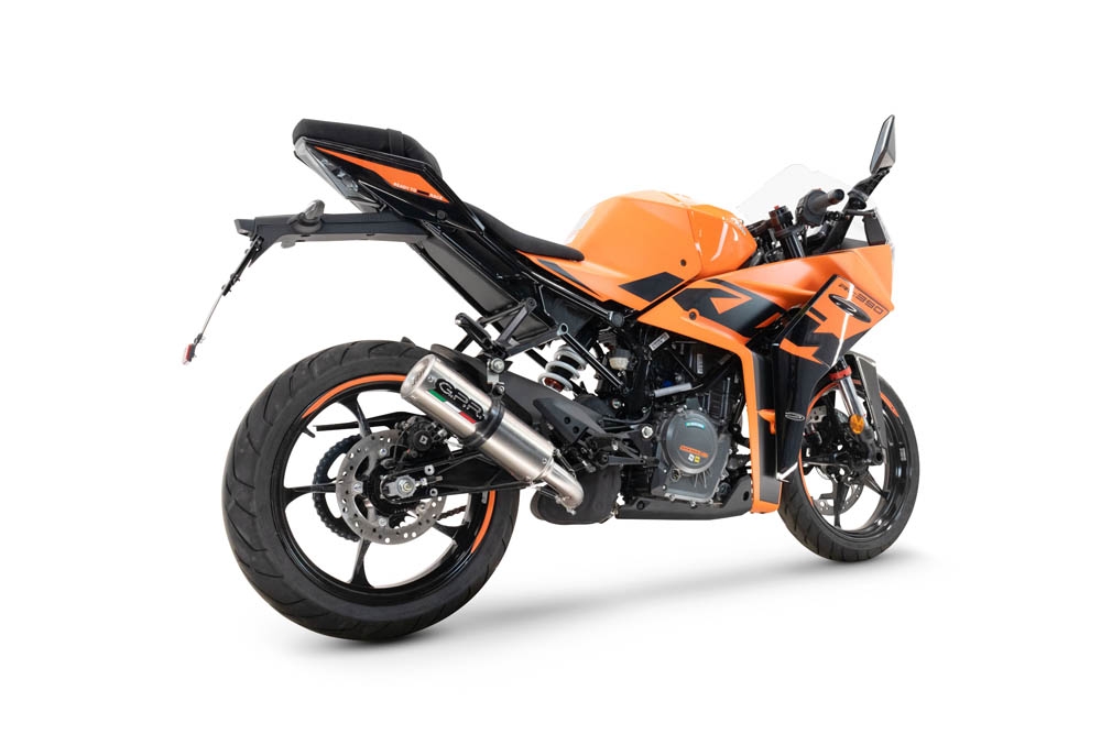 Exhaust compatible with Ktm RC 390 2022-2024, M3 Inox , Slip-on exhaust including removable db killer and link pipe 