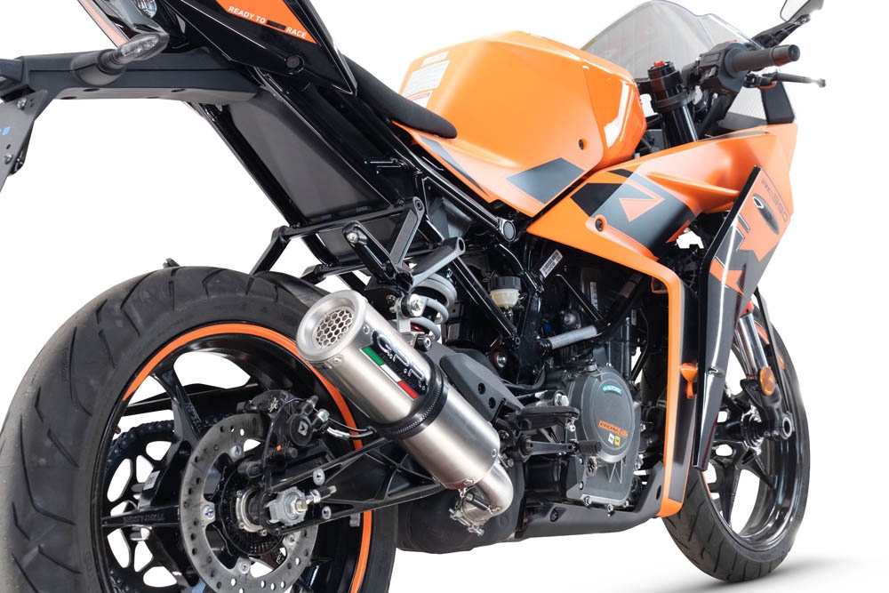 Exhaust compatible with Ktm RC 390 2022-2024, M3 Inox , Slip-on exhaust including removable db killer and link pipe 