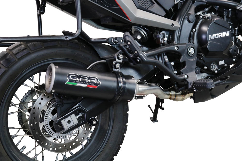 GPR exhaust compatible with  Moto Morini X-CAPE 650 2021-2024, M3 Black Titanium, Mid-Full system exhaust including removeble db killer and catalyst, EPA-compliant 