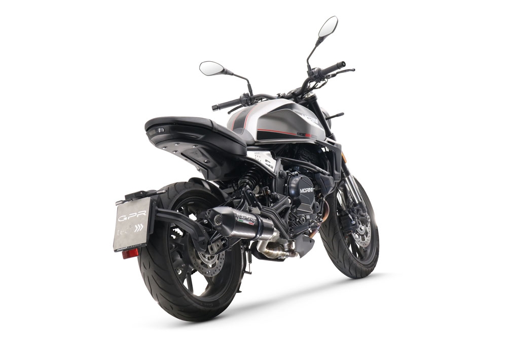 Exhaust compatible with Moto Morini Seiemmezzo Str 2022-2024, Gpe Ann. Poppy, Mid-Full system exhaust including removable db killer 