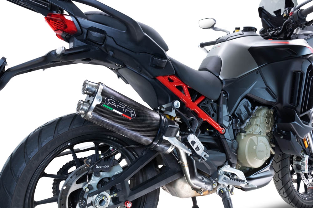 Exhaust compatible with Ducati Multistrada V4 S 2022-2024, Dual Poppy, Slip-on exhaust including removable db killer and link pipe, EPA-compliant 