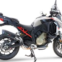 Exhaust compatible with Ducati Multistrada V4 Grand Tour 2024-2025, Furore Evo4 Nero, Slip-on exhaust including removable db killer and link pipe, EPA-compliant 