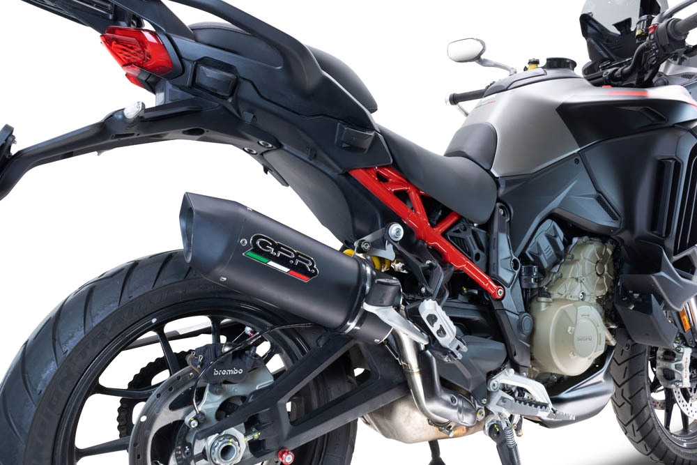 Exhaust compatible with Ducati Multistrada V4 Grand Tour 2024-2025, Furore Evo4 Nero, Slip-on exhaust including removable db killer and link pipe, EPA-compliant 