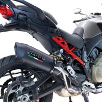 Exhaust compatible with Ducati Multistrada V4 Grand Tour 2024-2025, Furore Evo4 Nero, Slip-on exhaust including removable db killer and link pipe, EPA-compliant 