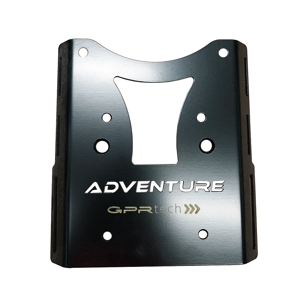 GPR TECH compatible with  Ktm Adventure 790 2021/2024 e5 GPR TECH SPECIFIC TITANIUM PLATE TOP CASE-ALPITECH 35/55 LT compatible with original luggage rack,titanium made with 4 anchor points