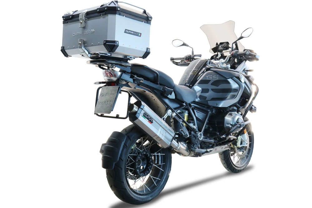Top case GPR TECH compatible with  Bmw R 1250 Gs Adventure 2021/2024 e5 GPR TECH Top case in aluminum, silver color with specific plate included Capacity 55 LT.
