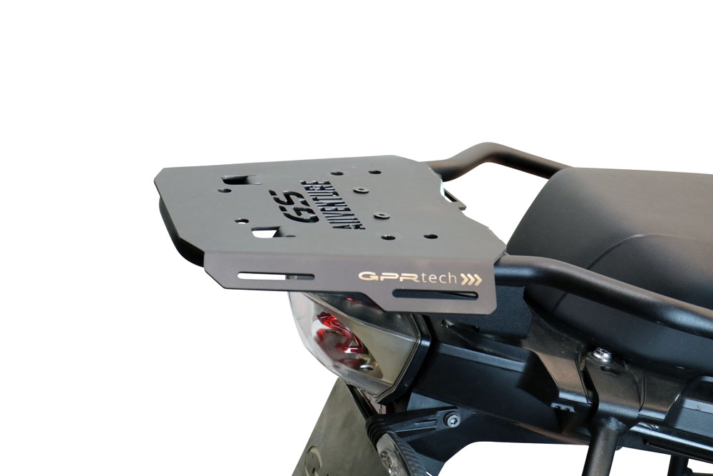 GPR TECH compatible with  Bmw F 850 Gs - Adventure 2018/2020 e4 GPR TECH SPECIFIC TITANIUM PLATE TOP CASE-ALPITECH 35 LT / 45 LT compatible with original luggage rack,titanium made with 4 anchor points