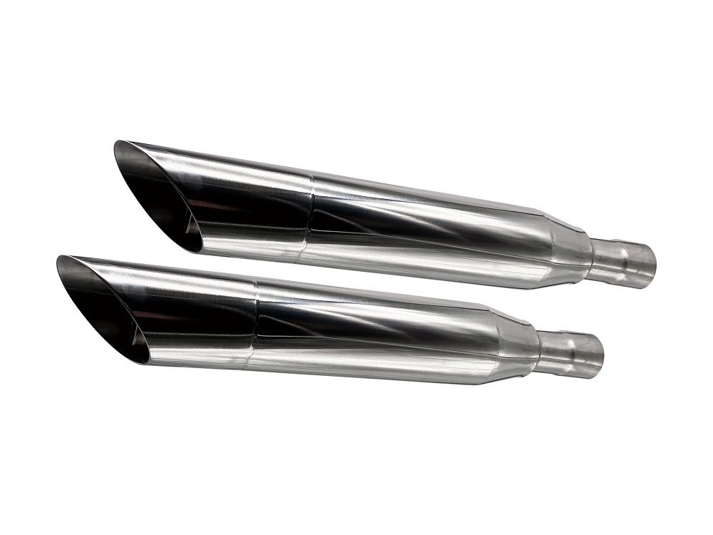 Exhaust compatible with Harley Davidson Sportster 1200 2010-2018, Slash Inox, Dual slip-on including removable db killers and link pipes 