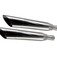 Exhaust compatible with Harley Davidson Sportster 1200 2004-2009, Slash Inox, Dual slip-on including removable db killers and link pipes 