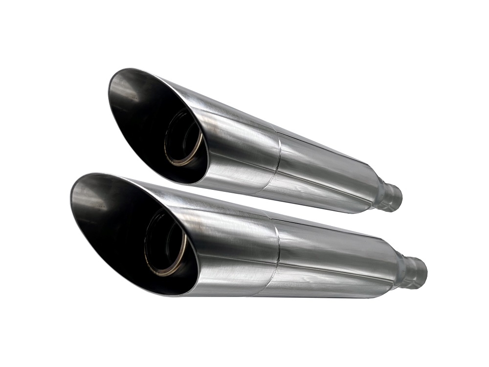 Exhaust compatible with Harley Davidson Sportster 1200 2010-2018, Slash Inox, Dual slip-on including removable db killers and link pipes 