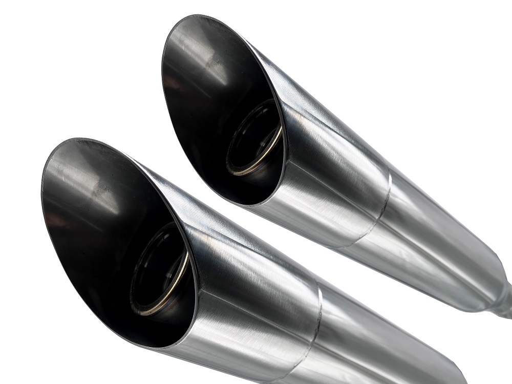 Exhaust compatible with Harley Davidson Sportster 1200 2010-2018, Slash Inox, Dual slip-on including removable db killers and link pipes 