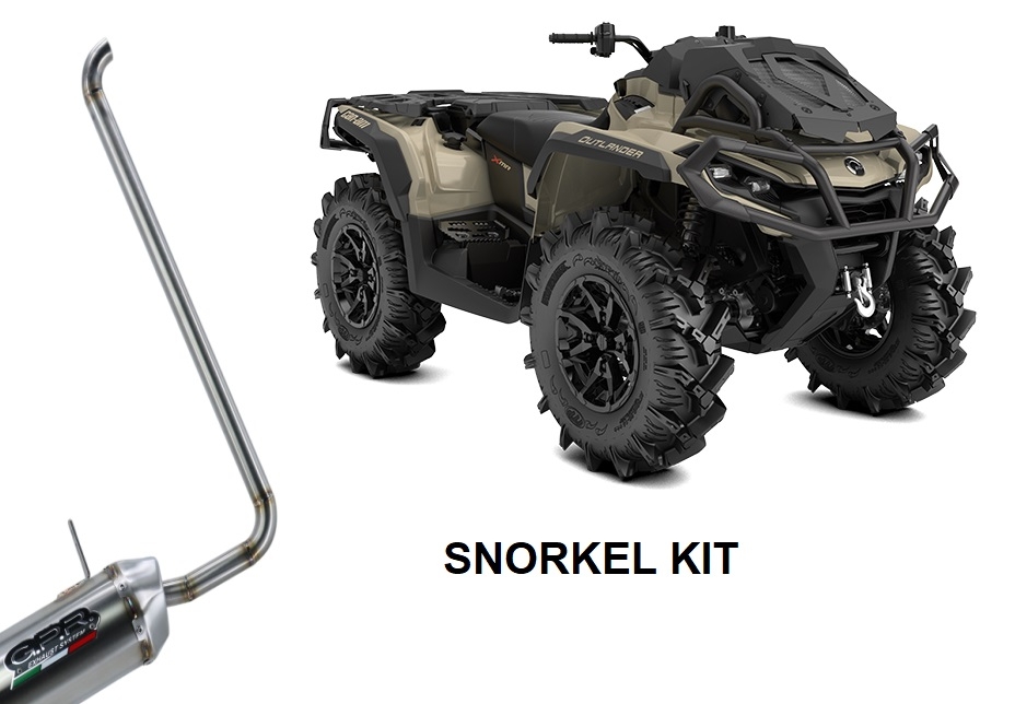 Exhaust compatible with Can Am Outlander 1000 MAX XMR XTP 2012-2023, Snorkel kit, Snorkel extension kit for GPR Pentacross silencer 