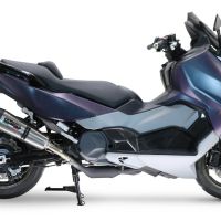 GPR exhaust compatible with  Sym Maxsym TL 508 2021-2024, New Grand Prix Evo Titanium, Slip-on exhaust including removable db killer and link pipe, EPA-compliant 