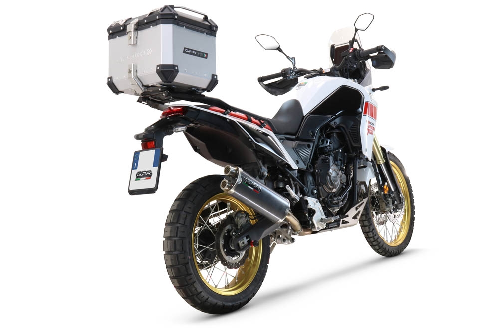 Top case GPR TECH compatible with  Yamaha Tenere 700 2019/2020 e4 GPR TECH Top case in aluminum, silver color, including roof rack and specific plate Capacity 45 LT.