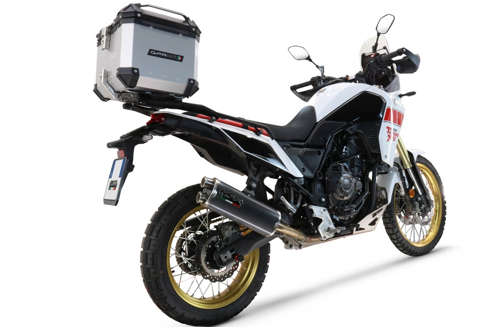 Top case GPR TECH compatible with  Yamaha Tenere 700 2019/2020 e4 GPR TECH Top case in aluminum, silver color, including roof rack and specific plate Capacity 45 LT.