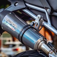 Exhaust compatible with Triumph Tiger 850 2020-2024, GP Evo4 Poppy, Slip-on exhaust including removable db killer and link pipe 