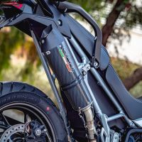 Exhaust compatible with Triumph Tiger 850 2020-2024, GP Evo4 Poppy, Slip-on exhaust including removable db killer and link pipe 
